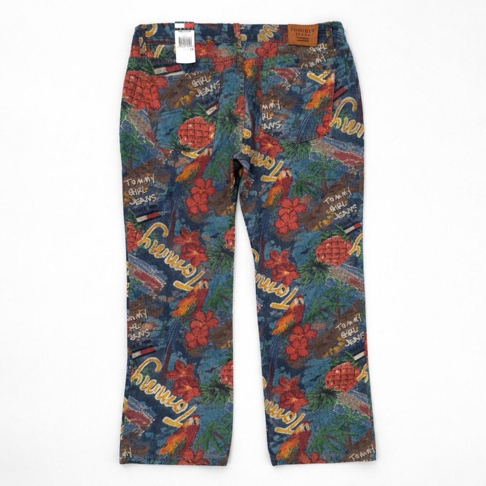 Tommy Hilfiger Jeans Deadstock NWT Y2K Tropical Parrot Print Bootcut Size 13 - Picture 4 of 16